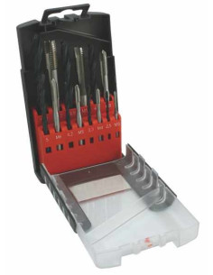 Set of drill and tap bits, 14 pcs, M3-M12 ČSN221121, DIN371(173) and DIN376(183) sla