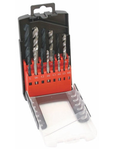 Set of drill and tap bits, 14 pcs, M3-M12 ČSN221121, DIN371(174) and DIN376(184)šro