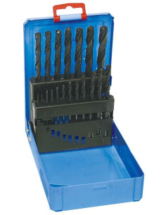 Set of drill bits, 19 pcs, 1.00-10.00x0.5 mm ČSN 221121RNHSS passivated, metal case