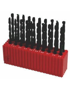 Set of drill bits, 20 pcs, MODUL 8.00-9.90x0.1 mm ČSN 221121RNHSS passiv.