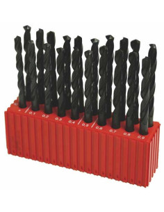 Set of drill bits, 20 pcs, MODUL 10.00-11.90x0.1 mm ČSN 221121RNHSS passiv.