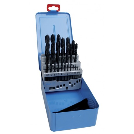 Set of drill bits, 25 pcs, 1.00-13.00x0.5 mm ČSN 221121RNHSS passivated