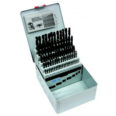 Set of drill bits, 91 pcs, 1.00-10.00x0.1 mm ČSN 221121RNHSS passivated, metal case