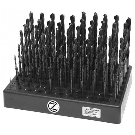 Set of drill bits, 91 pcs, 1.00-10.00x0.1 mm ČSN 221121RNHSS passivated, plastic stand