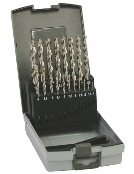 Set of drill bits, 19 pcs, 1.00-10.00x0.5 mm S338RCZ001HSS