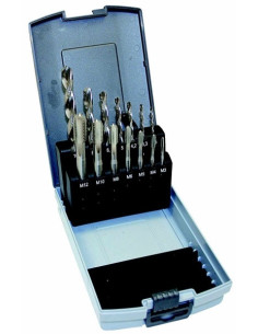 Set of drill bits CZ002 and taps for through holes DIN371(1000)+DIN376(3000)