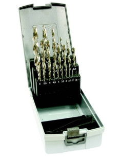 Set of drill bits, 24 pcs, 1.00-10.00x0.5 mm + 3.3 +4.2 +6.8 +10.2+10.5 S338RCZ002HSS, plastic
