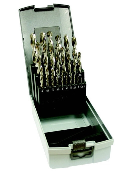 Set of drill bits, 25 pcs, 1.00-13.00x0.5 mm S338RCZ002HSS, plastic