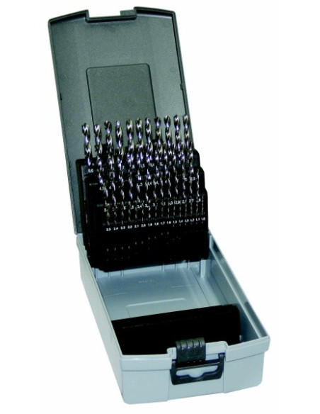 Set of drill bits, 51 pcs, 1.00-6.00x0.1 mm S338RCZ002HSS