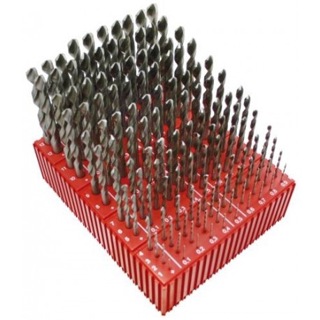 Set of drill bits, 130 pcs, MODUL 01.00-13.90x0.1 mm CZ004 HSSCo5, plastic