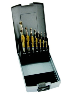 Set of drill bits CZ004 and taps for through holes DIN371(1660)+DIN376(3660)