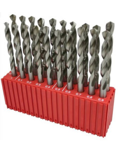 Set of drill bits, 20 pcs, MODUL 10.00-11.90x0.1 mm CZ004 HSSCo5, plastic