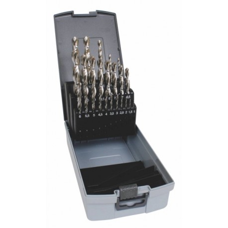 Set of drill bits, 24 pcs, 1.00-10.00x0.5 mm + 3.3 + 4.2 + 6.8 + 3.3 + 4.2 S338RCZ004HSSCo5