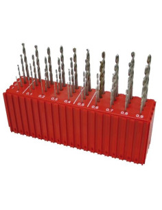 Set of drill bits, 40 pcs, MODUL 1.00-4.90x0.1 mm CZ004 HSSCo5, plastic