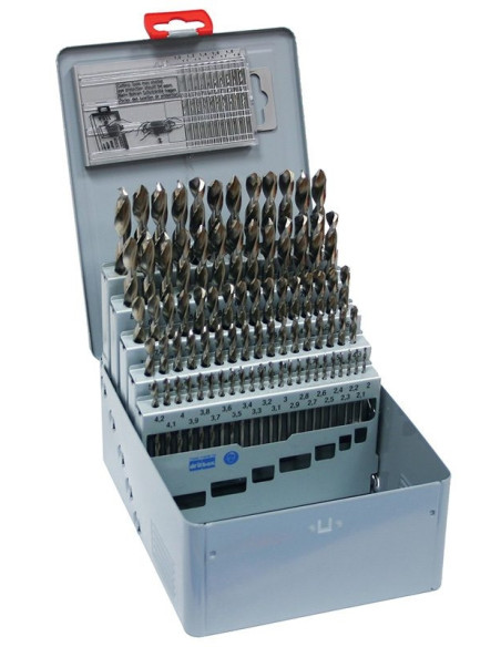 Set of drill bits, 91 pcs, 1.00-10.00x0.1 mm S338RCZ004HSSCo5, metal