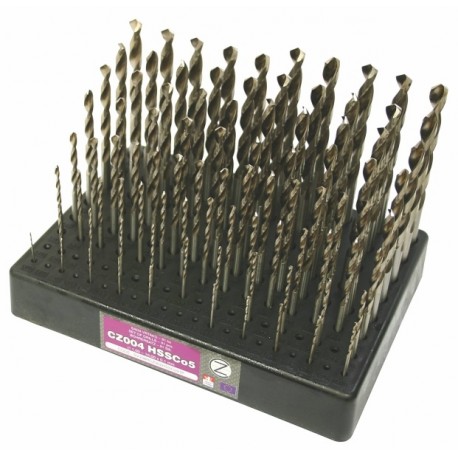 Set of drill bits, 91 pcs, 1.00-10.00x0.1 mm S338RCZ004HSSCo5, plastic stand