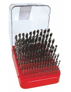 Set of drill bits, 91 pcs, 1.00-10.00x0.1 mm S338RCZ004HSSCo5, plastic-plastic stand