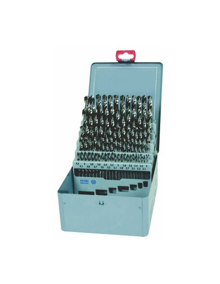 Set of drill bits, 81 pcs, 2.00-10.00x0.1 mm DIN338RNHSS polished, metal