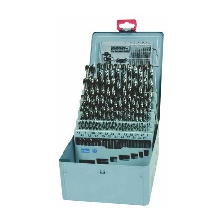 Set of drill bits, 91 pcs, 1.00-10.00x0.1 mm DIN 338RNHSS polished, metal