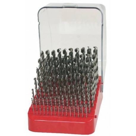 Set of drill bits, 91 pcs, 1.00-10.00x0.1 mm DIN 338RNHSS polished, plastic-plastic stand