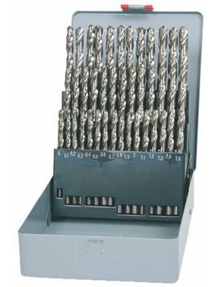 Set of drill bits, 41 pcs, 6.00-10.00x0.1 mm DIN 338RNHSSCo polished