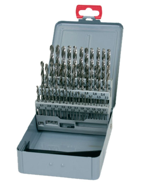 Set of drill bits, 50 pcs, 1.00-5.90x0.1 mm DIN 338RNHSSCo polished