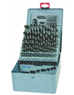Set of drill bits, 91 pcs, 1.00-10.00x0.1 mm DIN 338RNHSSCo polished, metal