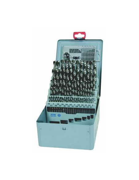 Set of drill bits, 91 pcs, 1.00-10.00x0.1 mm DIN 338RNHSSCo polished, metal