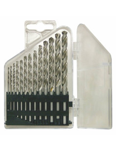 Set of drill bits, 13 pcs, 1.50-6.50x0.5 mm + 3.30+4.20 DIN338RTiHSSCo polished
