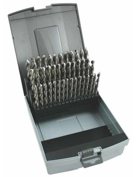 Set of drill bits, 41 pcs, 6.00-10.00x0.1 mm DIN 338RTiHSSCo5 polished, plastic