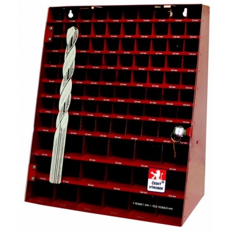 Large distribution box with selected drill bits 338RTiHSSCo5 diam.1.00-13.00 mm, 860 pcs