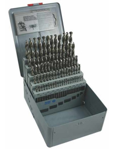 Sada vrtáků 91-ti dílná 1,00-10,00x0,1mm DIN 338RTiHSSCo5 Lesklá, kov