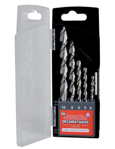 Set of left drill bits, 5 pcs, 4.00-10.00 DR338LGT50HSS for wood
