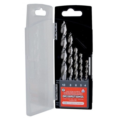 Set of drill bits, 5 pcs, 4.00-10.00 DR338RGT50HSS for wood