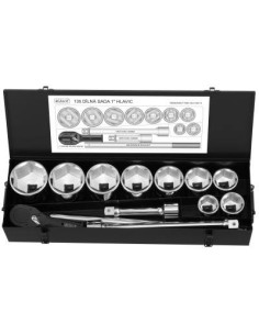 1″ 13-piece toolset 41-80 mm + socket wrench, 24 teeth