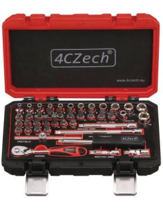 1/4″ 42-piece toolset 4-14 mm + socket wrench, 72 teeth