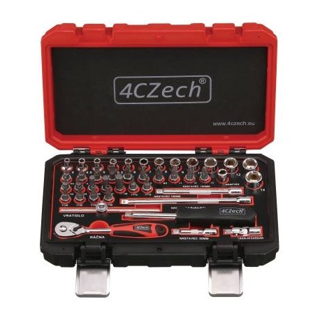 1/4″ 42-piece toolset 4-14 mm + socket wrench, 72 teeth