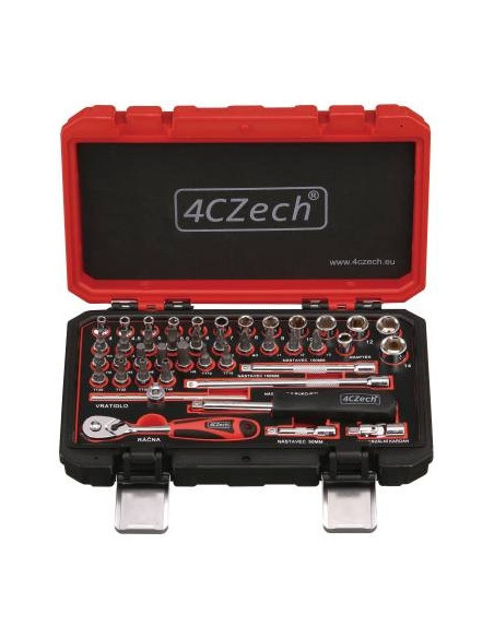 1/4″ 42-piece toolset 4-14 mm + socket wrench, 72 teeth