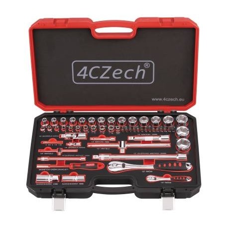 1/4″ and 1/2″ 59-piece toolset 4-32 mm + 2 socket wrenches, 72 teeth