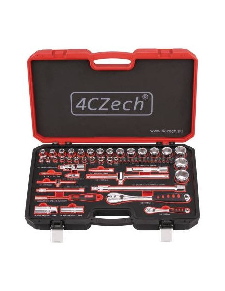 1/4″ and 1/2″ 59-piece toolset 4-32 mm + 2 socket wrenches, 72 teeth