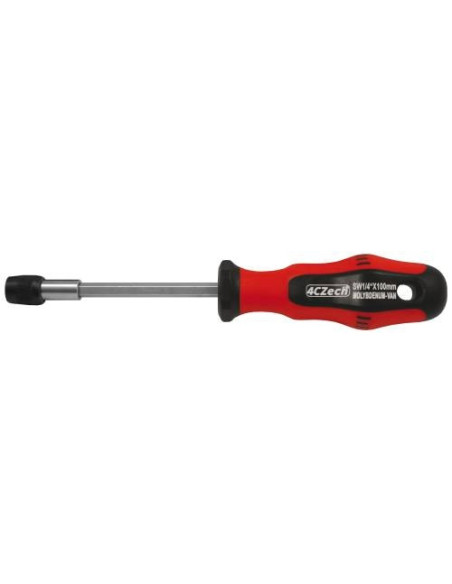Držák bitů 1/4"  100mm s rukojetí s pojistkou pro nástavce profi