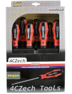 Set of screwdrivers PL, PH, PZ, 7 pcs, profi, cardboard box + plastic holder