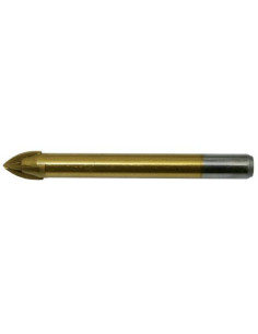 Tile&glass drill bit, 4 cutting edges TiN universal 22x115 mm cylind. shank