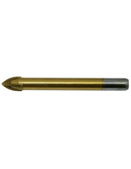 Tile&glass drill bit, 4 cutting edges TiN universal 22x115 mm cylind. shank