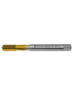 Machine tap M4x0.7 ISO2 HSSCo5 TiN DIN 371 C