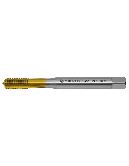 Machine tap M5x0.8 ISO2 HSSCo5 TiN DIN 371 C