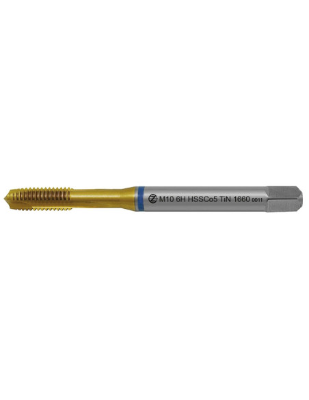 Machine tap M4x0.7 ISO2 HSSV3 TiN DIN 371 B