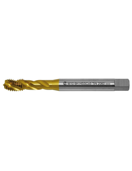 Machine tap M3x0.5 ISO2 HSSCo5 TiN DIN 371 RSP35