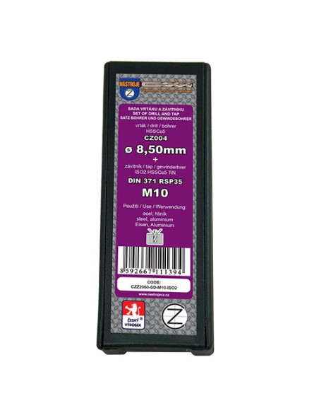 Sada str.záv.M3x0,5 ISO2 HSSCo5 TiN DIN371RSP35+vrták CZ0042,50