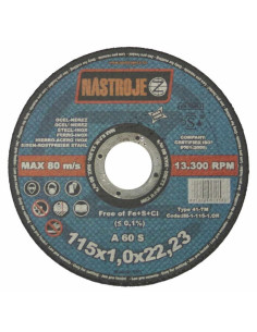 Cutting disk 115x1x22 for steel and stainless steel 50 pcs per pack
